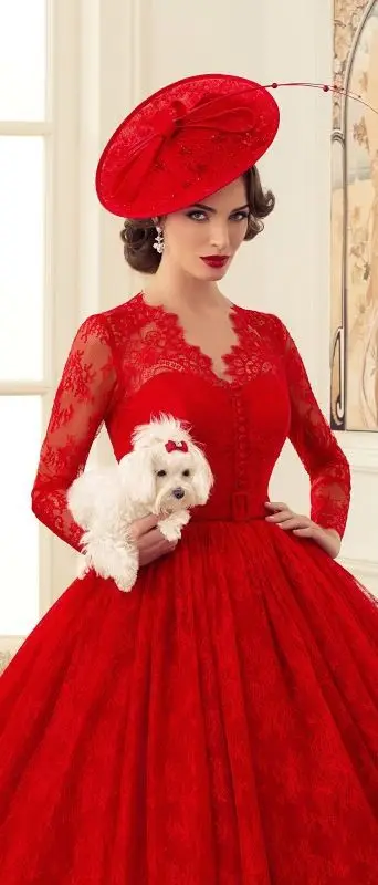 Long Sleeve Lace Red Ball Gown Wedding Dresses 2016 V-neck Romantic robe de mariage VESTIDO DE NOIVA princesa bridal gowns HS137
Long Sleeve Lace Red Ball Gown Wedding Dresses 2016 V-neck Romantic robe de mariage VESTIDO DE NOIVA princesa bridal gowns HS137