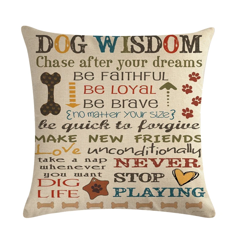 Dog motto pattern pillowcase, decorative pillowcase, sofa chair cover, pillowcase 45*45cm, home decoration
Dog motto pattern pillowcase, decorative pillowcase, sofa chair cover, pillowcase 45*45cm, home decoration