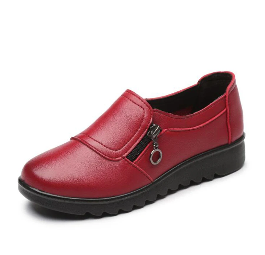 Spring and Autumn New Shoes Wild Casual Shoes Zipper Low Upper Women Work Shoes Waterproof Non-slip