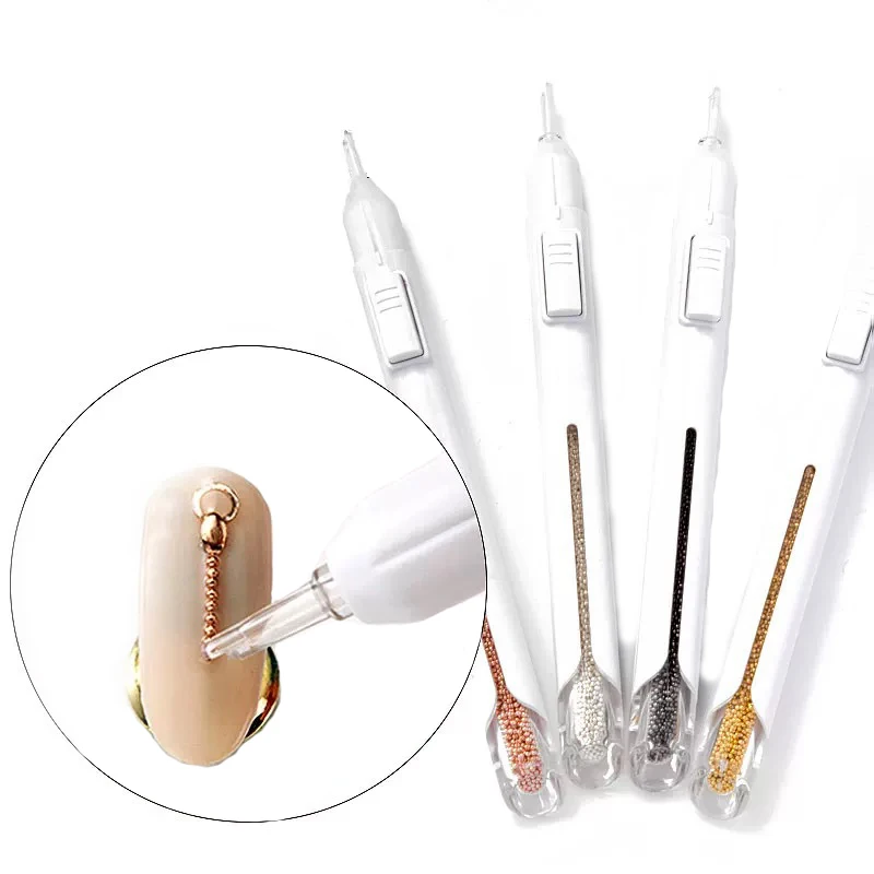 New 1pcs Nail Art Dotting Pen With Steel Beads Rhinestone Handle Painting Pen For Nail Decoration Tips Gold/Sliver/Rose/Black
New 1pcs Nail Art Dotting Pen With Steel Beads Rhinestone Handle Painting Pen For Nail Decoration Tips Gold/Sliver/Rose/Black