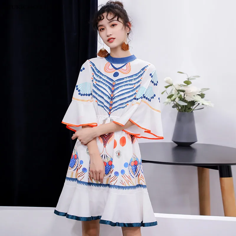 Celebrity Flare Sleeve Summer Dress Women 2019 Elegant Ladies Print Ruffle Party Dresses Short Bohemian Dress robe ete femme
Celebrity Flare Sleeve Summer Dress Women 2019 Elegant Ladies Print Ruffle Party Dresses Short Bohemian Dress robe ete femme