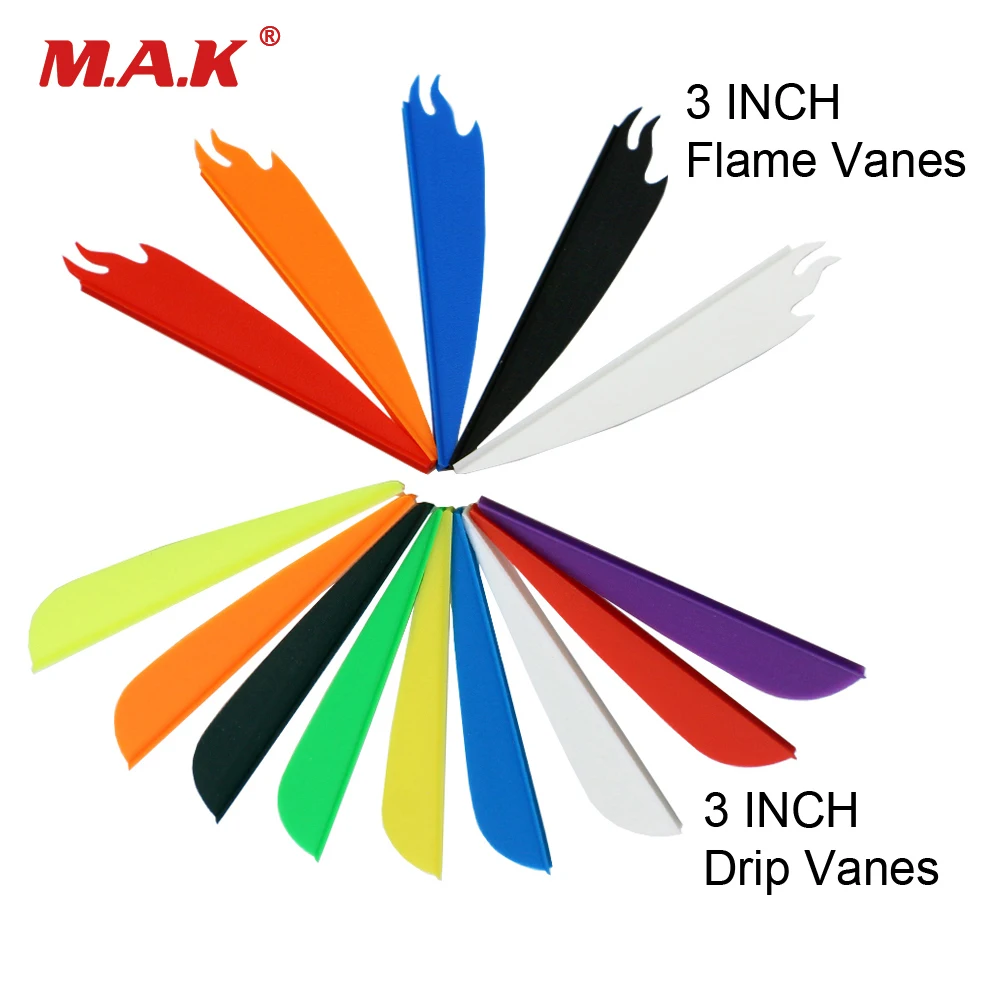 60 pcs 3 Inches Flame/Drip Feather Plastic Arrow Vanes DIY Arrow Accessory for Outdoor Archery Multi-colors Optional
60 pcs 3 Inches Flame/Drip Feather Plastic Arrow Vanes DIY Arrow Accessory for Outdoor Archery Multi-colors Optional