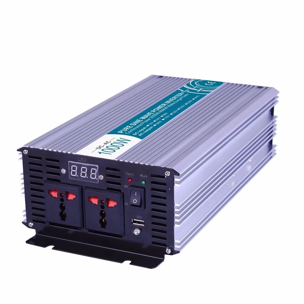 1000 Вт чистый синусоидальный инвертор DC 12 В/24 В/48 В к AC 110 В/220 решетки Мощность