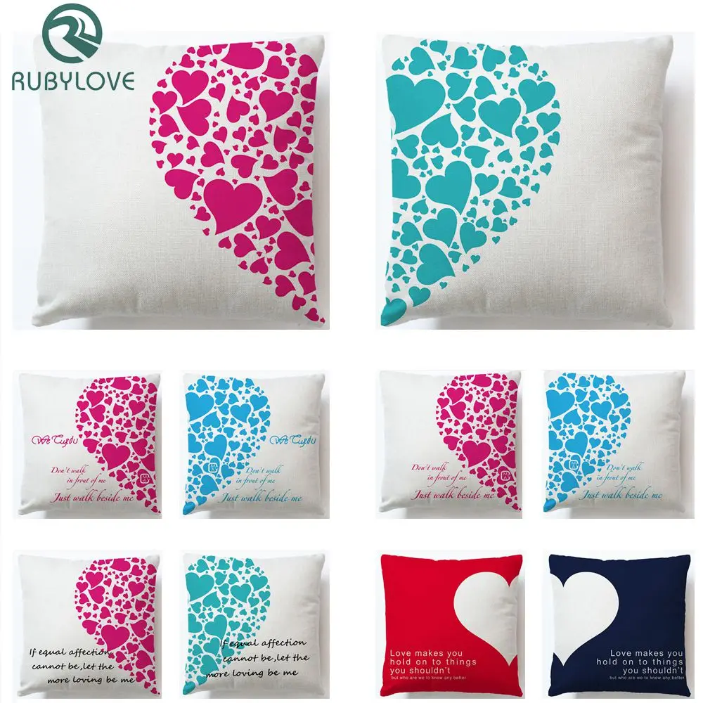 RUBYLOVE New Love Half Love Decorative Couples Cotton Linen Throw Pillows Cushion Cover For Sofa Home Decor Funda Cojines
RUBYLOVE New Love Half Love Decorative Couples Cotton Linen Throw Pillows Cushion Cover For Sofa Home Decor Funda Cojines