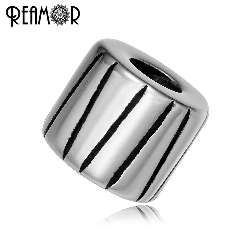 REAMOR High Polished 316L Stainless steel Stripe European Big Hole Charm Beads Spacer Bead Fit Bracelet Jewelry Making DIY
REAMOR High Polished 316L Stainless steel Stripe European Big Hole Charm Beads Spacer Bead Fit Bracelet Jewelry Making DIY