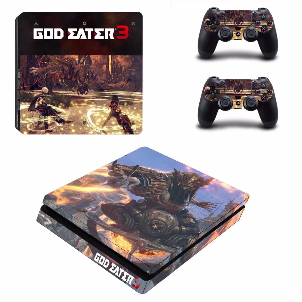 Game God Eater 3 PS4 Slim Skin Sticker Vinyl For Sony PlayStation 4 Console and 2 Controllers Decal | Электроника