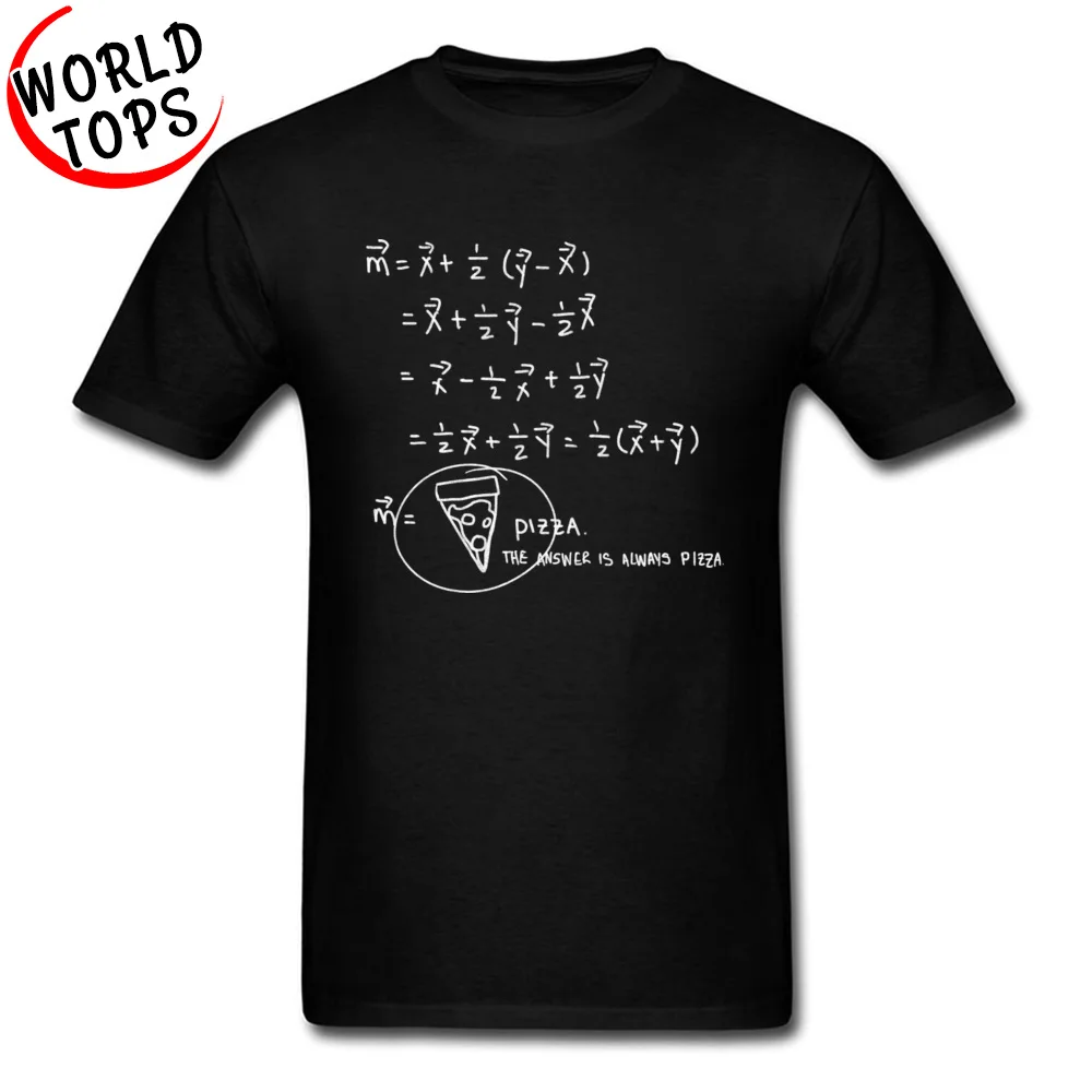 Мужская футболка с принтом в виде пиццы Math Equation Formula Высококачественная модная из