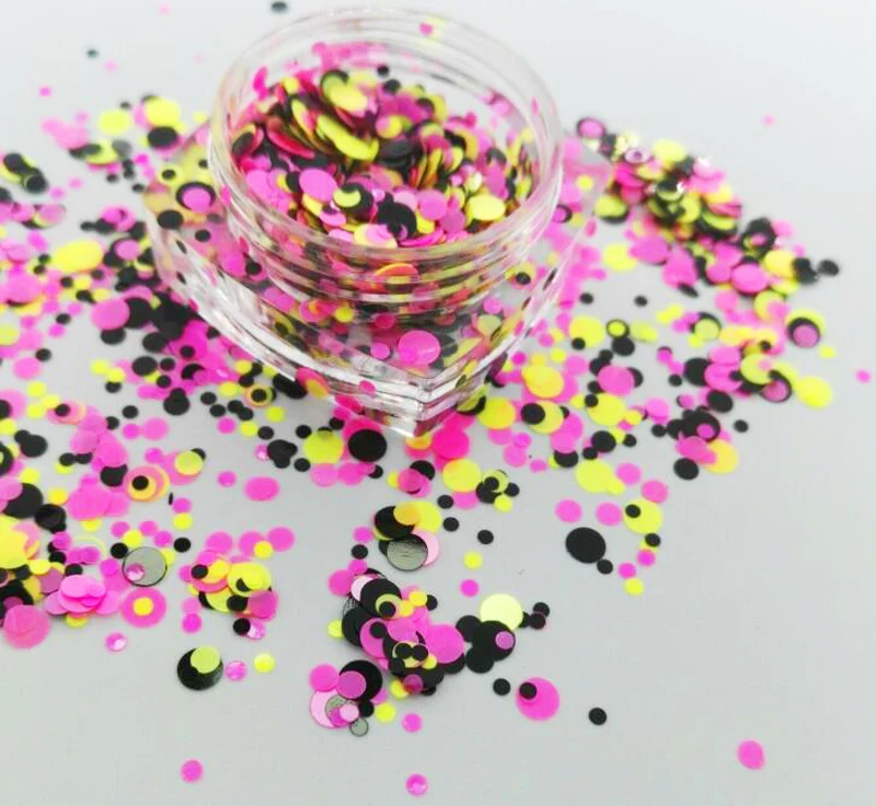 17USD/100g Matte Neon Glitter Dots Spots Mix 1/2/3 mm Glitter Mix Dots Circles for Gel Nail Art & Acrylic #005
17USD/100g Matte Neon Glitter Dots Spots Mix 1/2/3 mm Glitter Mix Dots Circles for Gel Nail Art & Acrylic #005