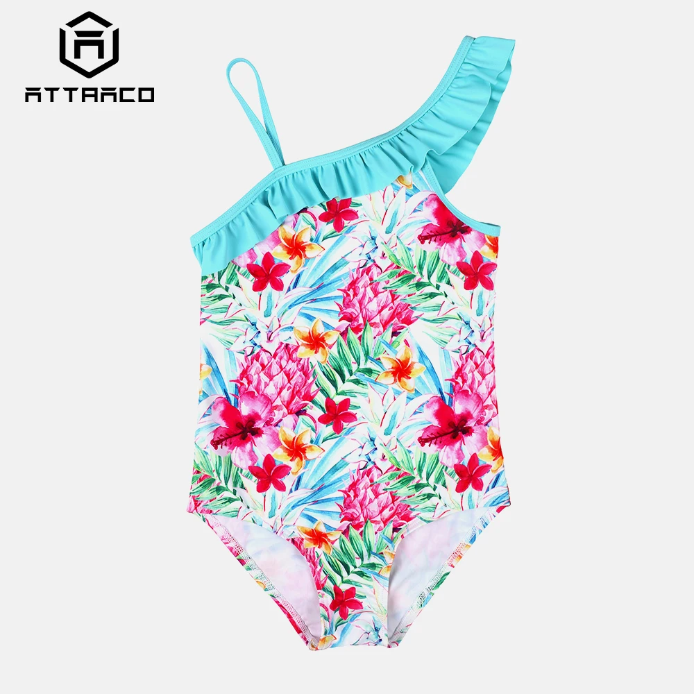 Attraco Girls' One Piece Swimsuits Flower Print One shoulder Swimwear Kids Ruffle Cute Bikini Beach Wear
Attraco Girls' One Piece Swimsuits Flower Print One shoulder Swimwear Kids Ruffle Cute Bikini Beach Wear