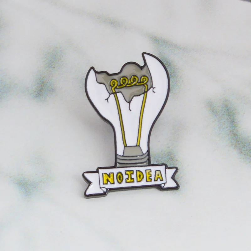 New Fashion Broken Light Bulb Brooch Exposed Wick Think NOIDEA Enamel Pin Bad Mood Brooches
New Fashion Broken Light Bulb Brooch Exposed Wick Think NOIDEA Enamel Pin Bad Mood Brooches