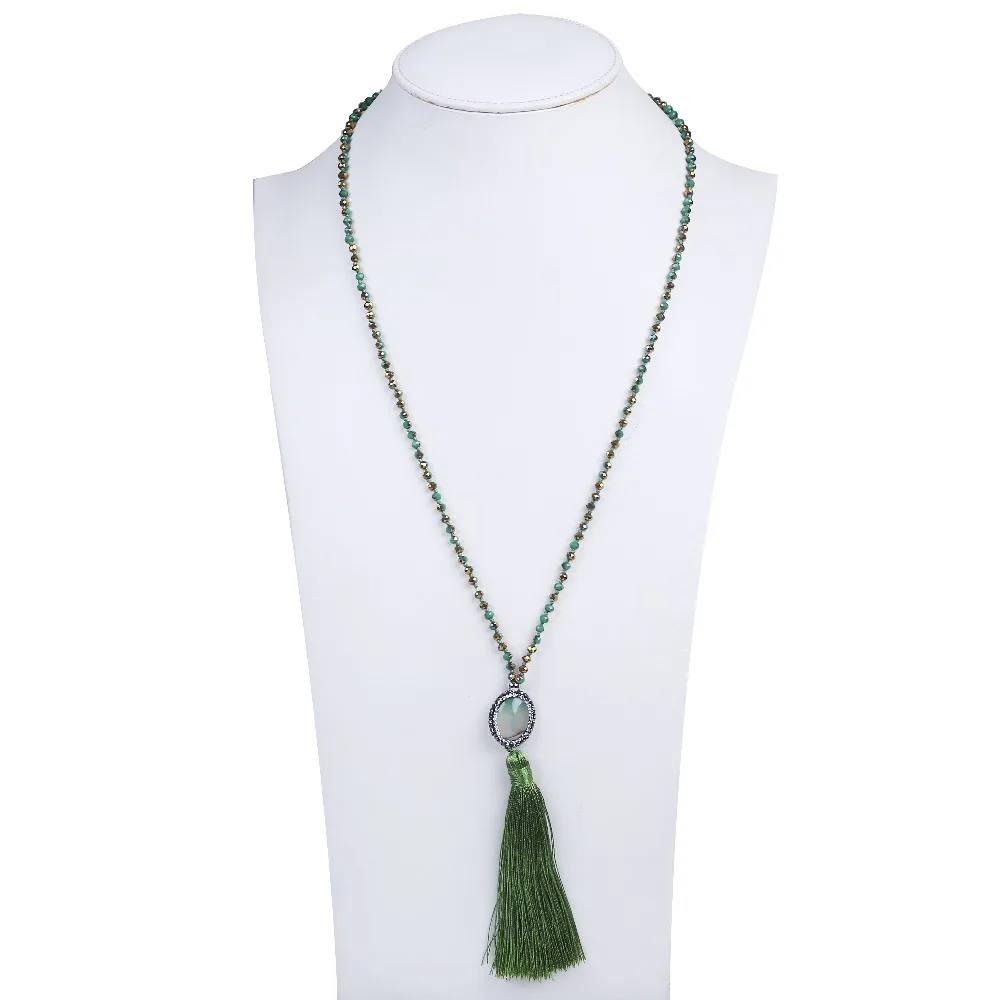 2017 natural stone bead and crystal necklace with drop tassel women long pendant necklace
2017 natural stone bead and crystal necklace with drop tassel women long pendant necklace