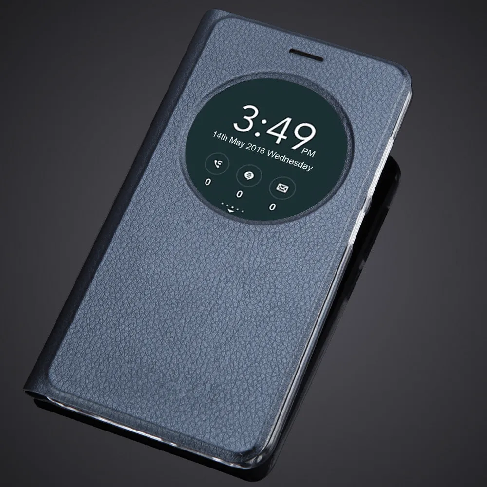 Флип чехол из искусственной кожи для ASUS Zenfone 3 Zenfone3 ZE552KL 5 дюйма Quick Circle Smart View с