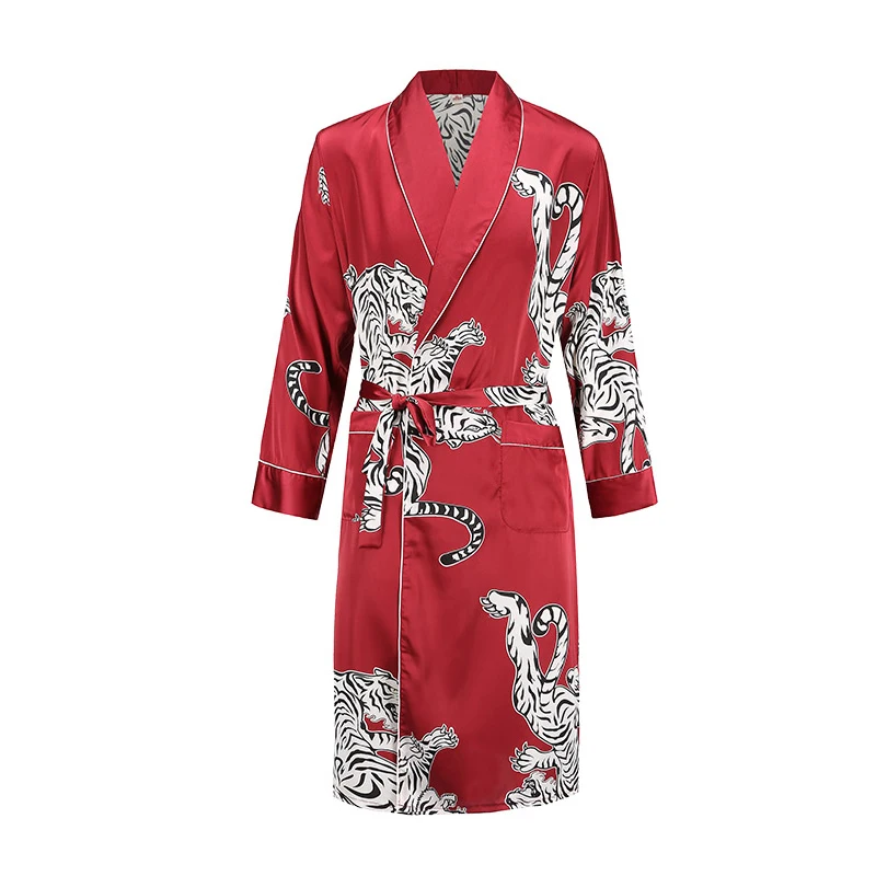 Men's Nightgown Summer Thin Bathrobe Tiger Nightgown Loose Wedding Robesilky Long Sleeve Sleeprobe High Quality Home Wear
Men's Nightgown Summer Thin Bathrobe Tiger Nightgown Loose Wedding Robesilky Long Sleeve Sleeprobe High Quality Home Wear