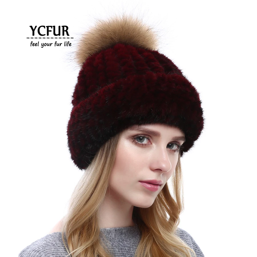 YCFUR Women Caps Hats Knit Mink Fur Beanies Hats with Raccoon Fur Large Pom Cap Women Mink Hat Female
YCFUR Women Caps Hats Knit Mink Fur Beanies Hats with Raccoon Fur Large Pom Cap Women Mink Hat Female