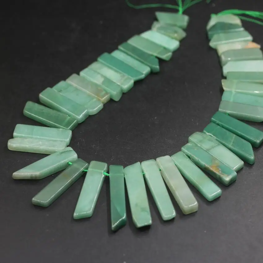 15.5 "strand Top Drilled Natural Aventurine Slice Loose Beads,Raw Green Stone Slab Stick Points Pendants Necklace Jewelry Making
15.5 "strand Top Drilled Natural Aventurine Slice Loose Beads,Raw Green Stone Slab Stick Points Pendants Necklace Jewelry Making