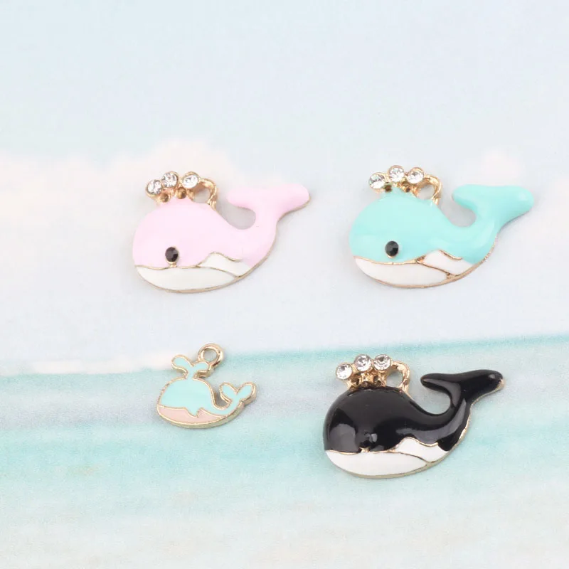 10pcs Kawaii Enamel Whale Charms Rhinestone Whale Metal Pendants Charms Fit Bracelets Earrings DIY Jewelry Accessories FX013
10pcs Kawaii Enamel Whale Charms Rhinestone Whale Metal Pendants Charms Fit Bracelets Earrings DIY Jewelry Accessories FX013