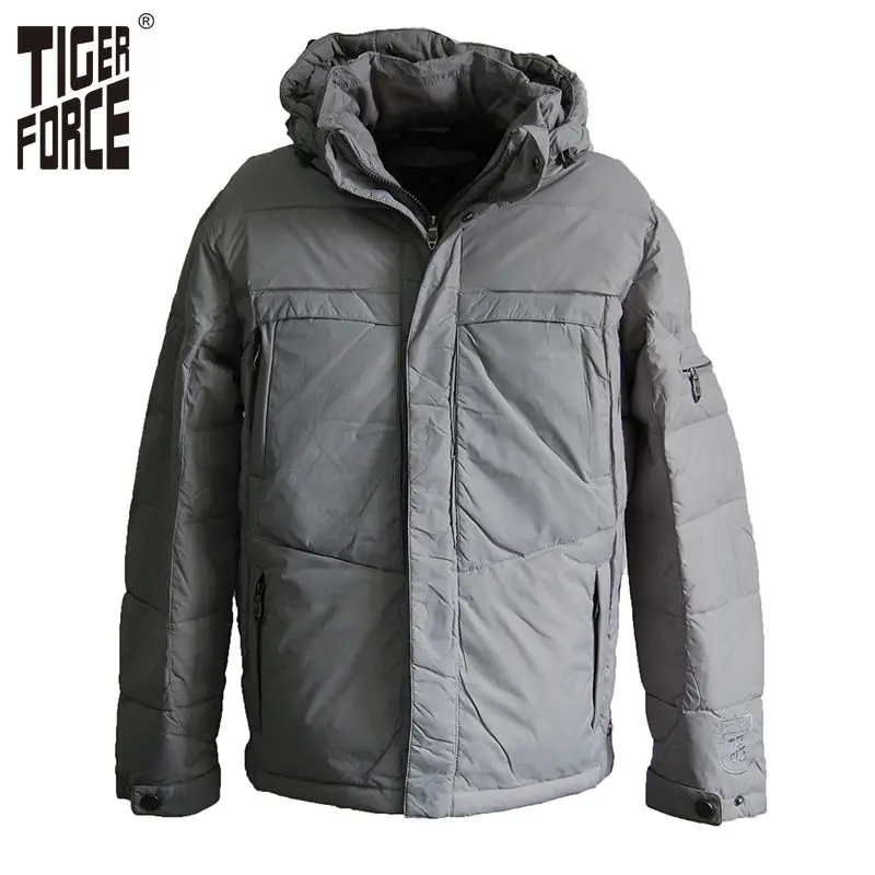 TIGER FORCE 2016 Мода Мальчик Пуховик Белая Утка Пуховое Пальто Куртка С Капюшоном