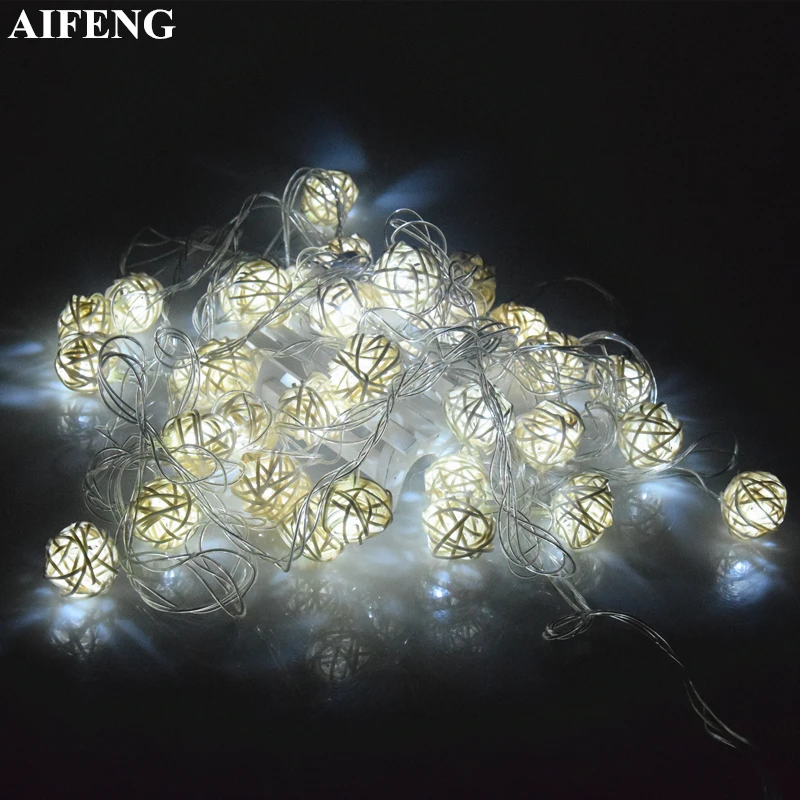 AIFENG Led String Rattan Light 1.2M 2.5M 5M 10M Rattan Ball Led String Fairy Lights For Christmas Wedding Party Decoration Lamps
AIFENG Led String Rattan Light 1.2M 2.5M 5M 10M Rattan Ball Led String Fairy Lights For Christmas Wedding Party Decoration Lamps