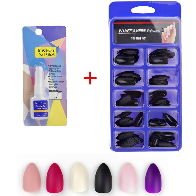 Best Matte Nails Glue 1 Brush-On Nail Glue Liquid Set Stiletto Shape Nail Press ON Nail Manicure Black Matte faux Ongles 100pcs
Best Matte Nails Glue 1 Brush-On Nail Glue Liquid Set Stiletto Shape Nail Press ON Nail Manicure Black Matte faux Ongles 100pcs