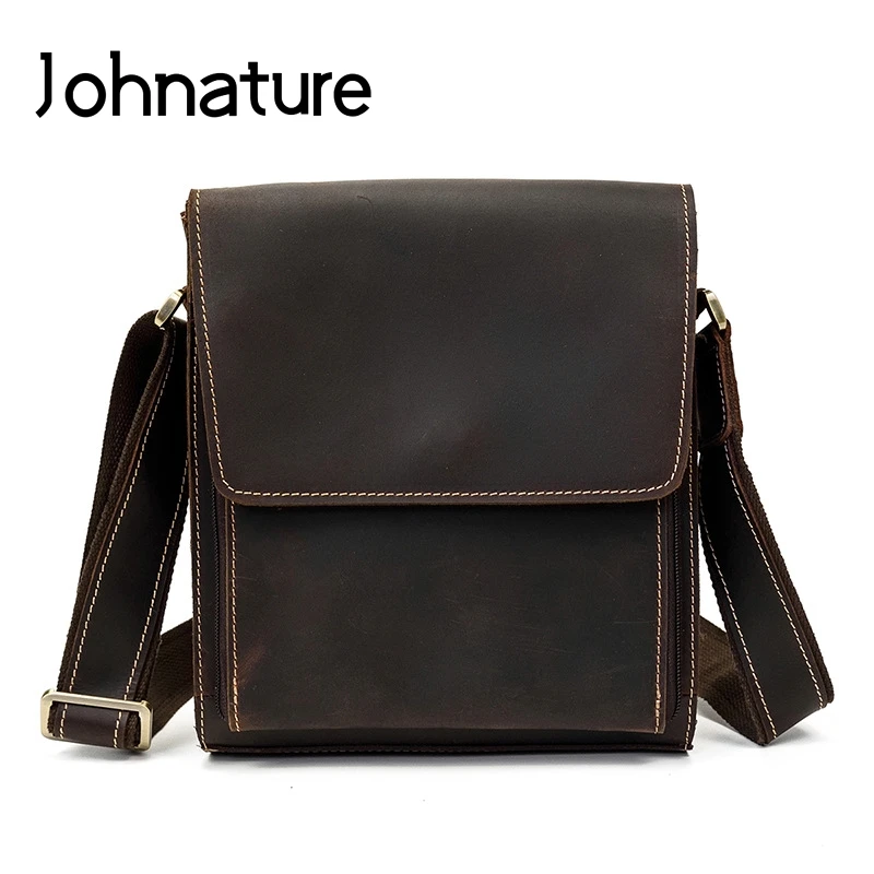 Johnature 2021 New Men Genuine Leather Leisure Shoulder&Crossbody Bags Vintage Solid Covering Crazy Horse Leather Messenger Bag
Johnature 2021 New Men Genuine Leather Leisure Shoulder&Crossbody Bags Vintage Solid Covering Crazy Horse Leather Messenger Bag