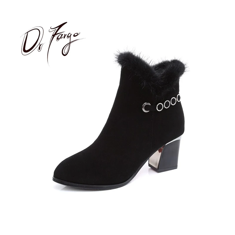 DRFARGO Winter Warm Shoes Women Genuine Leather Sheepskin Real Fur top Suede Black Block Heel zipper Boots size 34-41 HN81005
DRFARGO Winter Warm Shoes Women Genuine Leather Sheepskin Real Fur top Suede Black Block Heel zipper Boots size 34-41 HN81005