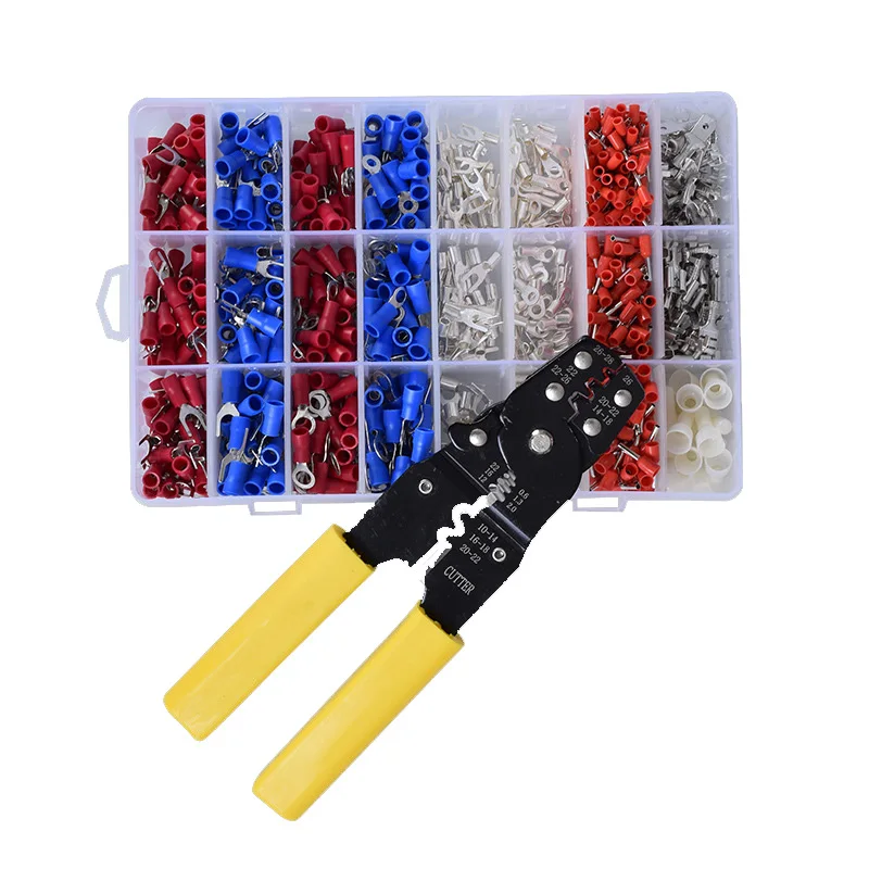 Multi-function crimping tool set with 1000PCS cold crimping terminal mating terminal box wire stripper multitool crimper pliers
Multi-function crimping tool set with 1000PCS cold crimping terminal mating terminal box wire stripper multitool crimper pliers