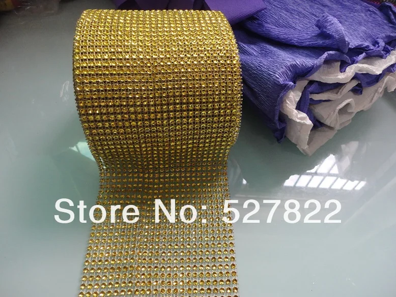 2013 New 4.5"x10 Yards 24 Row GOLD DIAMOND MESH WRAP ROLL SPARKLE RHINESTONE Crystal Ribbon
2013 New 4.5"x10 Yards 24 Row GOLD DIAMOND MESH WRAP ROLL SPARKLE RHINESTONE Crystal Ribbon