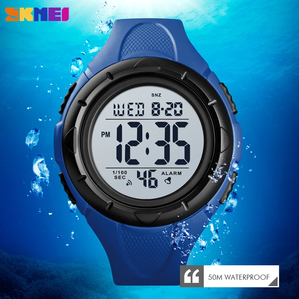SKMEI новые уличные спортивные цифровые мужские часы армейские водонепроницаемые