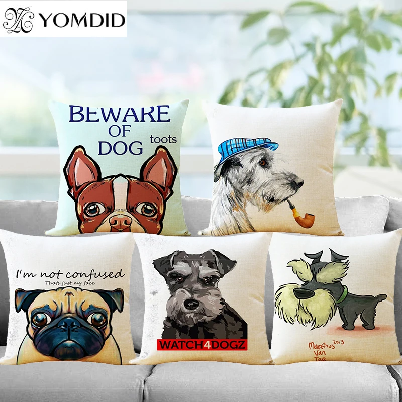 Pug Dog Cushion Cover French Bulldog Pillowcase Cotton Linen Cushion Covers Car Sofa Pillows Cover Home Decorative Pillow case
Pug Dog Cushion Cover French Bulldog Pillowcase Cotton Linen Cushion Covers Car Sofa Pillows Cover Home Decorative Pillow case