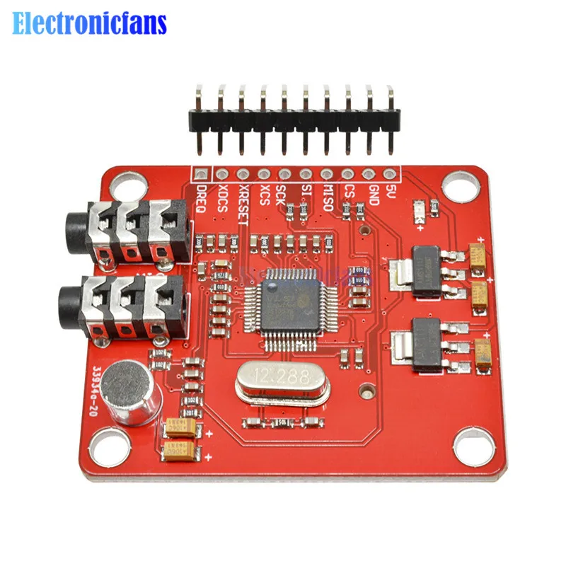 VS1053 VS1053B MP3 модуль со слотом для SD-карты VS1053B Ogg Запись в реальном времени 12,288 МГц кристалл 16 бит PCM для Arduino
VS1053 VS1053B MP3 модуль со слотом для SD-карты VS1053B Ogg Запись в реальном времени 12,288 МГц кристалл 16 бит PCM для Arduino