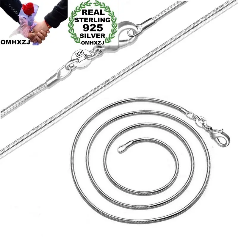 OMHXZJ Wholesale Personality Fashion Unisex Party Gift Silver White 1MM Snake Chain 925 Sterling Silver Chain Necklace NC166
OMHXZJ Wholesale Personality Fashion Unisex Party Gift Silver White 1MM Snake Chain 925 Sterling Silver Chain Necklace NC166