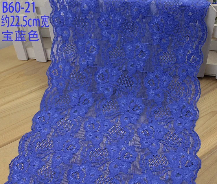 22,5 см 2mts/Лот, королевский синий DIY швейный аксессуар эластичная кружевная лента для одежды украшения дома Z1321-11
22,5 см 2mts/Лот, королевский синий DIY швейный аксессуар эластичная кружевная лента для одежды украшения дома Z1321-11