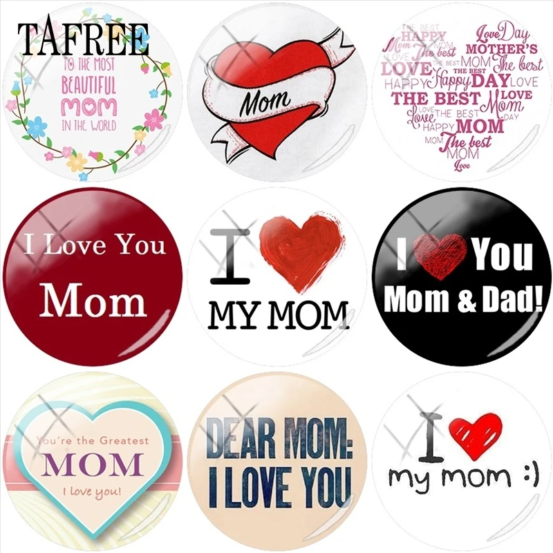 TAFREE I Love You Mom 25mm DIY Glass Cabochon Dome Letter Design Picture Charms For Brooch Necklace Keychain Mother's Gift
TAFREE I Love You Mom 25mm DIY Glass Cabochon Dome Letter Design Picture Charms For Brooch Necklace Keychain Mother's Gift