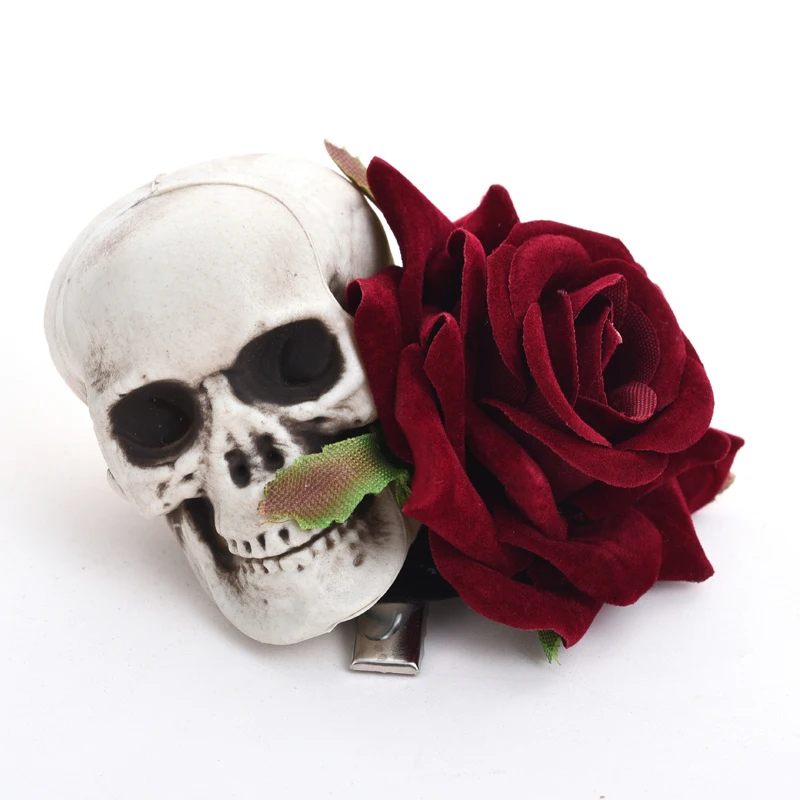 Lolita Skull Rose Hairpin Steampunk Hair Clip Headwear Goth Skeleton Clips Hair Accessories Retro Costumes
Lolita Skull Rose Hairpin Steampunk Hair Clip Headwear Goth Skeleton Clips Hair Accessories Retro Costumes