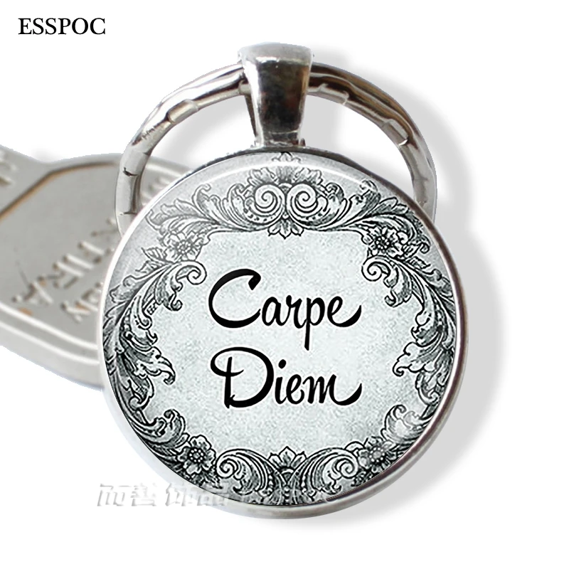 Fashion "Carpe Diem" Seize The Day Inspirational Quote Glass Dome Silver Color Key Chain Ring Keyfob Keychain Birthday Gift
Fashion "Carpe Diem" Seize The Day Inspirational Quote Glass Dome Silver Color Key Chain Ring Keyfob Keychain Birthday Gift