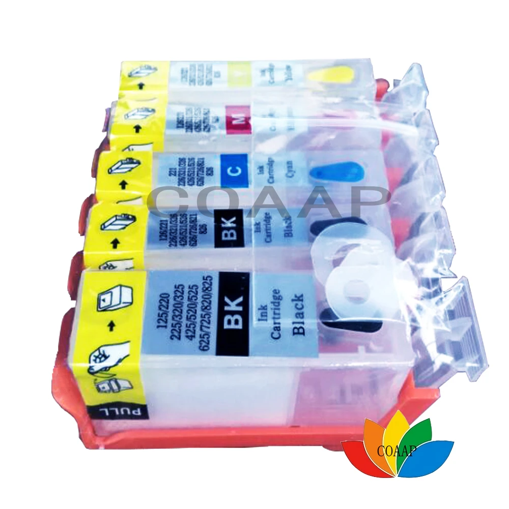 

5 pcs Refillable PGI-525 CLI-526 ink cartridge For canon PIXMA IP 4850 4950 IX6550 MG5150 MG 6120 6150 6220 Printer