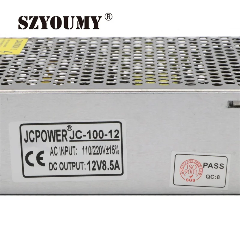 SZYOUMY 12V 8.5A 100W Switching Power Supply LED Strip Light Transformer Adapter Aluminum for Ledstrip Lighting Non-waterproof
SZYOUMY 12V 8.5A 100W Switching Power Supply LED Strip Light Transformer Adapter Aluminum for Ledstrip Lighting Non-waterproof