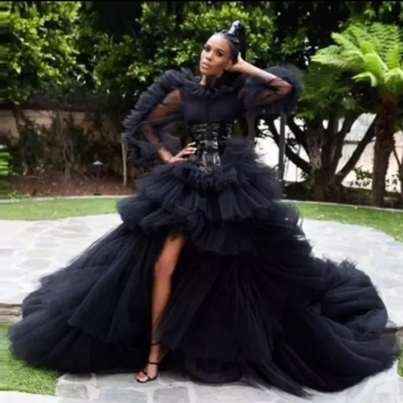 Black Tulle Long Evening Gown New Arrival High End Court Train A Line Special Occasion Prom Gowns Full Sleeves Custom Made
Black Tulle Long Evening Gown New Arrival High End Court Train A Line Special Occasion Prom Gowns Full Sleeves Custom Made