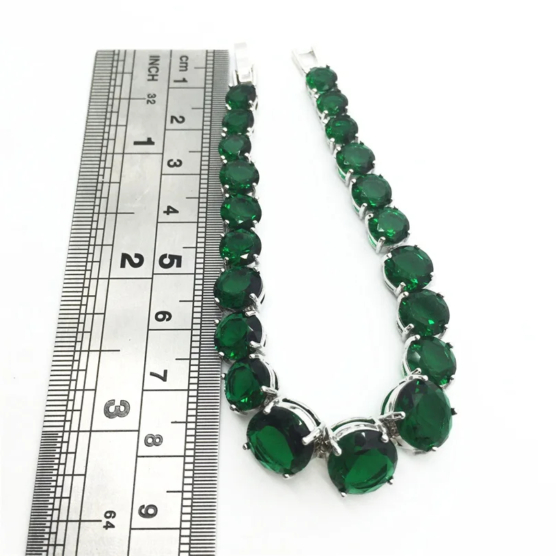 Ravishing Silver Link Chain Bracelet For Women Round Green Jewelry Free shipping
Ravishing Silver Link Chain Bracelet For Women Round Green Jewelry Free shipping