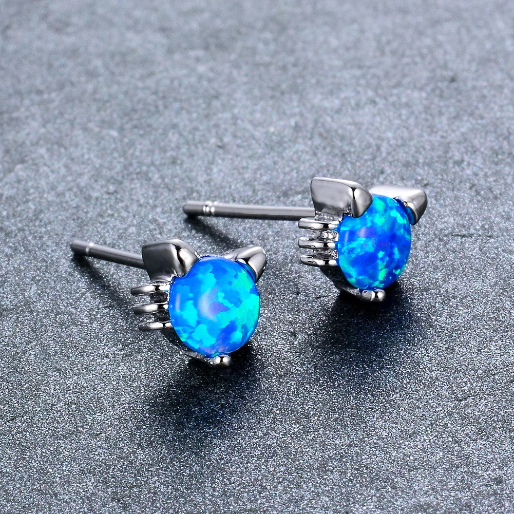 UFOORO earrings Sweet cat White Blue Fire Opal Earrings for Women wedding Cute Earrings Gift girlfriend
UFOORO earrings Sweet cat White Blue Fire Opal Earrings for Women wedding Cute Earrings Gift girlfriend