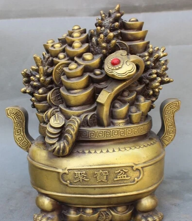 bi001907 12" Folk Chinese Bronze Wealth YuanBao Coin RuYi Statue Rich Treasure Bowl
bi001907 12" Folk Chinese Bronze Wealth YuanBao Coin RuYi Statue Rich Treasure Bowl