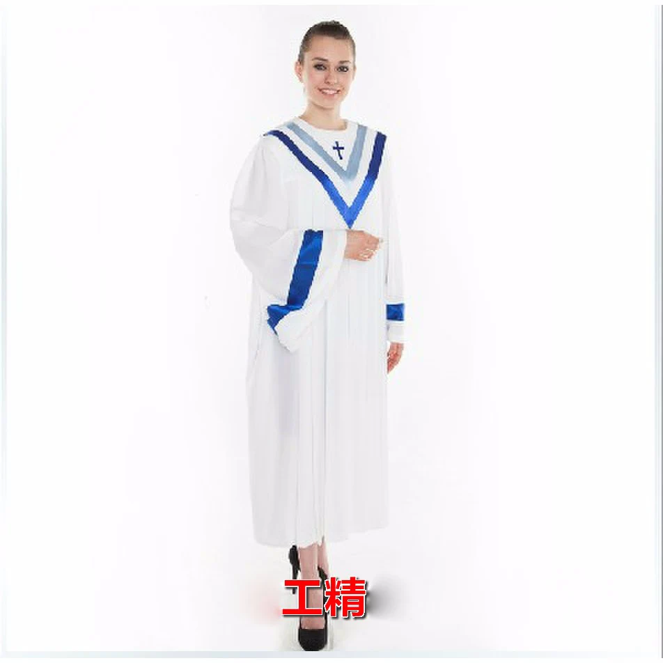 Good Quality Vatican Jerusalem style Blue and White Breathable Church Choir Clergy Robe Gown Dress Straight Garment
Good Quality Vatican Jerusalem style Blue and White Breathable Church Choir Clergy Robe Gown Dress Straight Garment