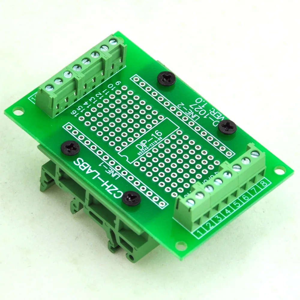 Компонент DIP-16 для винтовой клеммы адаптера PCB, с простым кронштейном для монтажа на DIN-рейку.
Компонент DIP-16 для винтовой клеммы адаптера PCB, с простым кронштейном для монтажа на DIN-рейку.