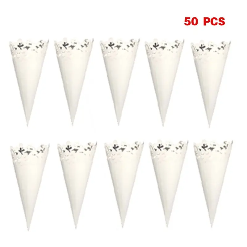 50pcs Laser Cut Petal Lace Laying Candy Wedding Party Favors Confetti Cones Paper Cone Decoration Supplies
50pcs Laser Cut Petal Lace Laying Candy Wedding Party Favors Confetti Cones Paper Cone Decoration Supplies