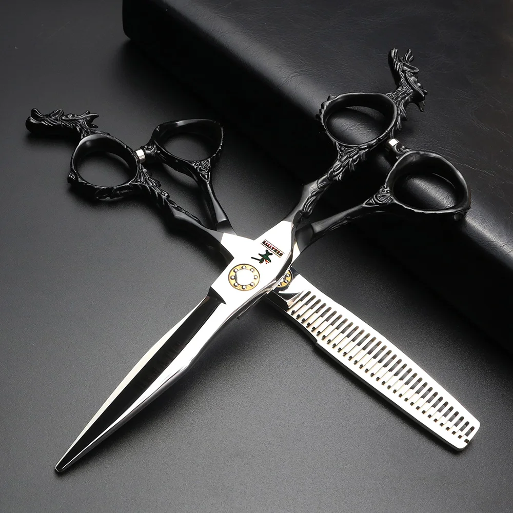 6 inch black Japanese hair scissors barber high quality bearing hairdressing scissors Japan 440C scissors
6 inch black Japanese hair scissors barber high quality bearing hairdressing scissors Japan 440C scissors