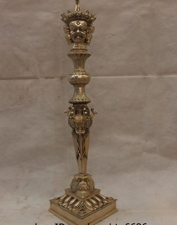 Tibet Buddhism Temple White Copper Silver Carved Mahakala Vajrakila Faqi Statue
Tibet Buddhism Temple White Copper Silver Carved Mahakala Vajrakila Faqi Statue