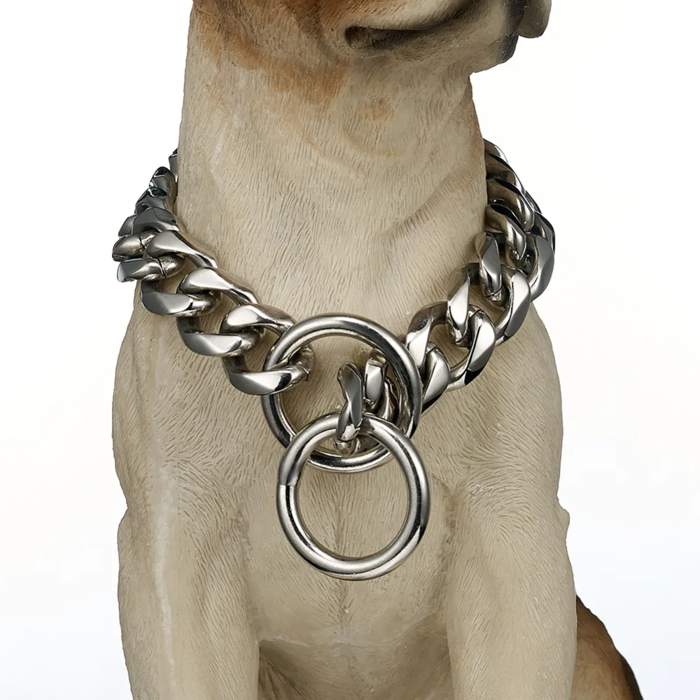 19mm wide Silver Color/Gold/Black Color Double Curb Cuban Necklace Rombo Chain Link 316L Stainless Steel Dog Chain Collar
19mm wide Silver Color/Gold/Black Color Double Curb Cuban Necklace Rombo Chain Link 316L Stainless Steel Dog Chain Collar