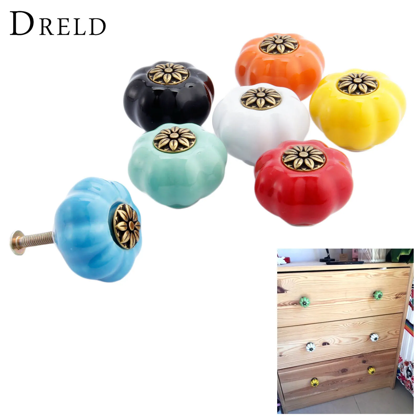 DRELD Pumpkin Furniture Handle Ceramic Door Knob Cupboard Drawer Cabinet Knob and Handles Kitchen Pull Handle Furniture Hardware
DRELD Pumpkin Furniture Handle Ceramic Door Knob Cupboard Drawer Cabinet Knob and Handles Kitchen Pull Handle Furniture Hardware