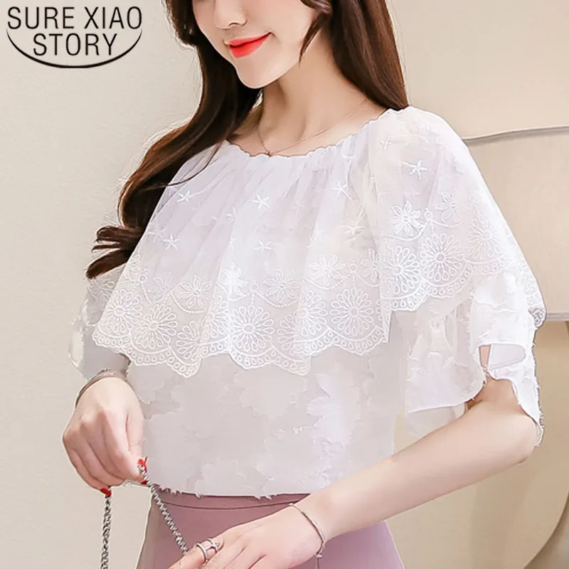 Fashion Women Blouse And Tops 2021 Shirt Female Lace Short-sleeve Chiffon Printing Women Shirt Ladies Tops White Shirt 3549 50
Fashion Women Blouse And Tops 2021 Shirt Female Lace Short-sleeve Chiffon Printing Women Shirt Ladies Tops White Shirt 3549 50