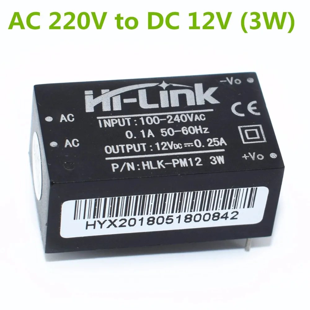 10pcs HLK-PM12 AC-DC 220V to 12V Buck Step Down Power Supply Module Converter Intelligent Household Switch
10pcs HLK-PM12 AC-DC 220V to 12V Buck Step Down Power Supply Module Converter Intelligent Household Switch